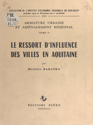 cover image of Armature urbaine et aménagement régional, 2